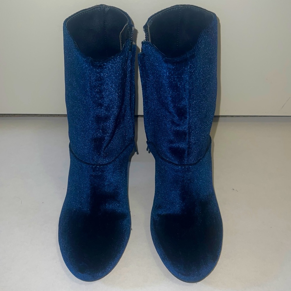 Like New Blue Velvet Boots by American Eagle